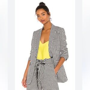 Rag & Bone Black and White Checkered Blazer Ames gingham size 12 NWT